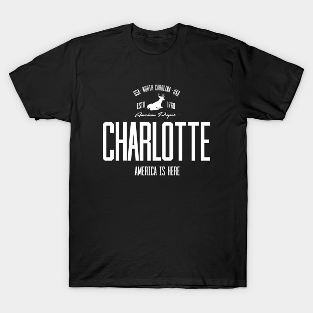 USA, America, Charlotte, North Carolina T-Shirt by NEFT PROJECT